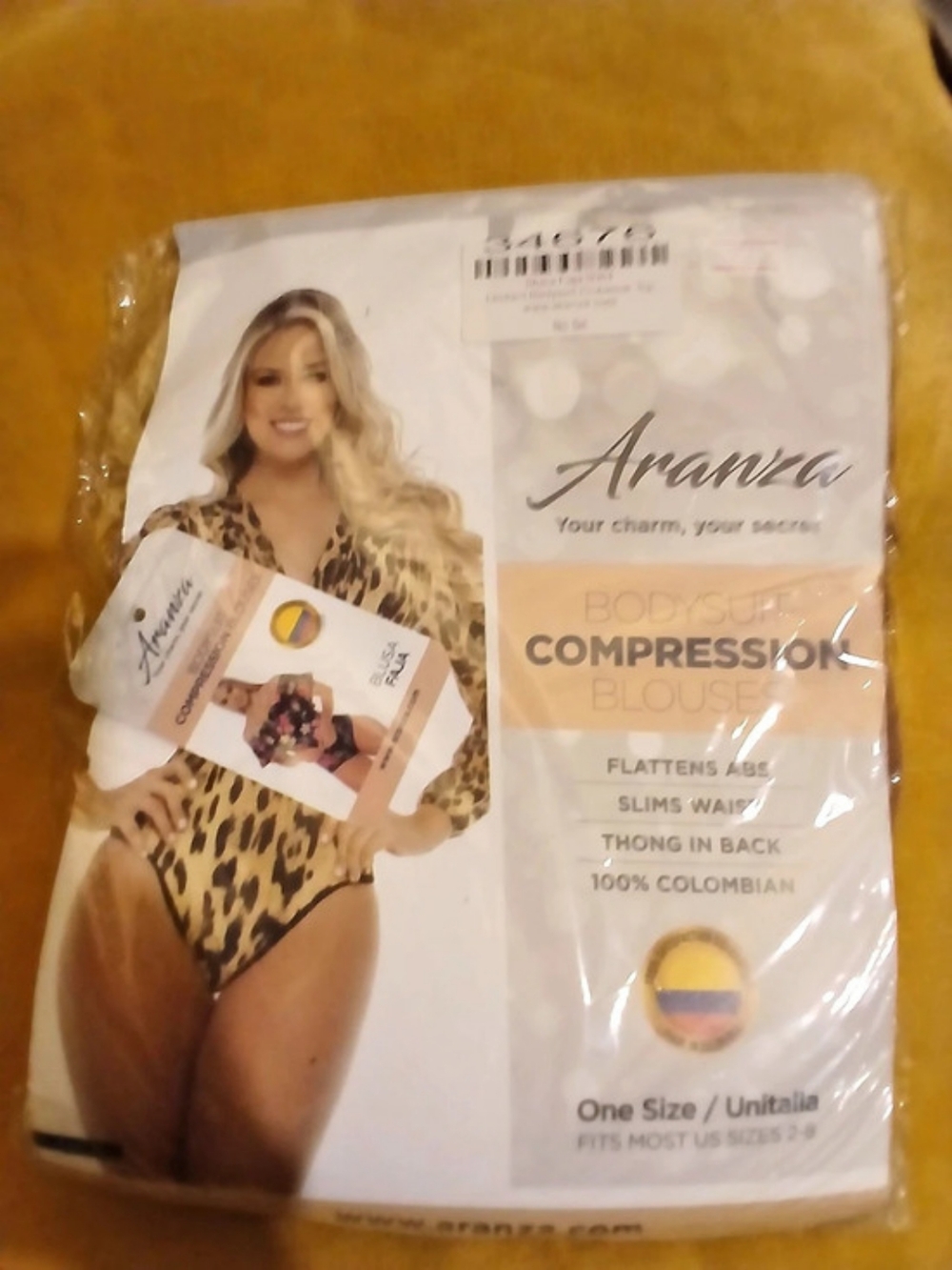 Aranza Compression Bodysuit Blouse Beige NWT
